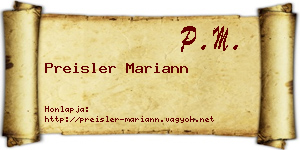 Preisler Mariann névjegykártya