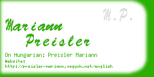 mariann preisler business card